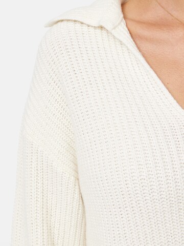 re.draft Pullover 'V-Neck Collar Sweater' in Weiß