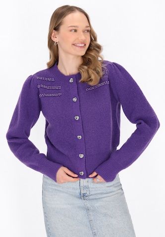 Cardigan MYMO en violet : devant
