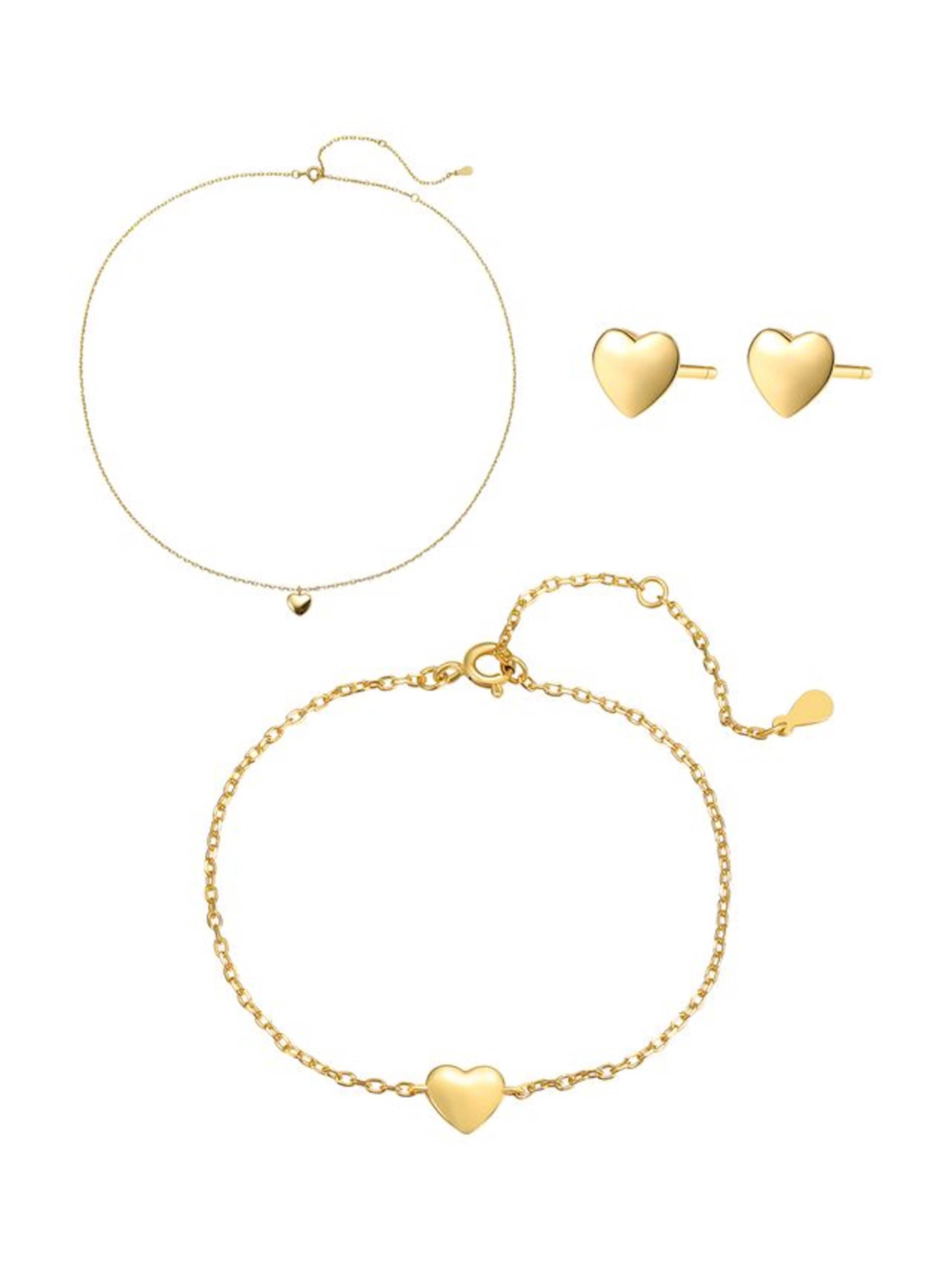 Hey Happiness - Conjunto de joyería 'Pure Love' en oro: frente