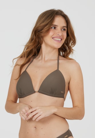 Athlecia Triangle Bikini Top 'Aqumiee' in Brown: front