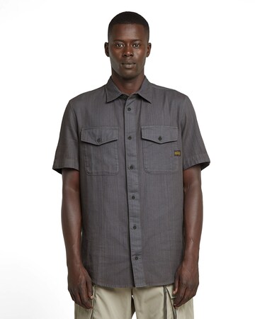 G-STAR Slim fit Overhemd 'Marine' in Grijs: voorkant