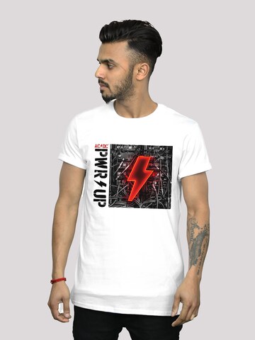 F4NT4STIC Shirt 'ACDC PWRUP Album' in Wit: voorkant