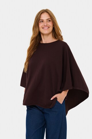 SAINT TROPEZ Poncho in Braun: Vorderseite