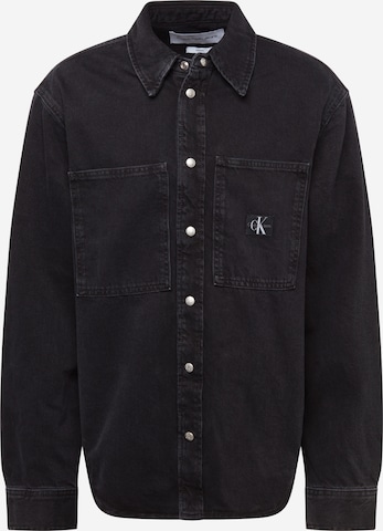 Calvin Klein Jeans Comfort fit Button Up Shirt in Black: front