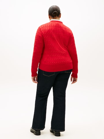 Pulover de la Tommy Hilfiger Curve pe roșu