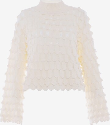 Pull-over faina en blanc : devant