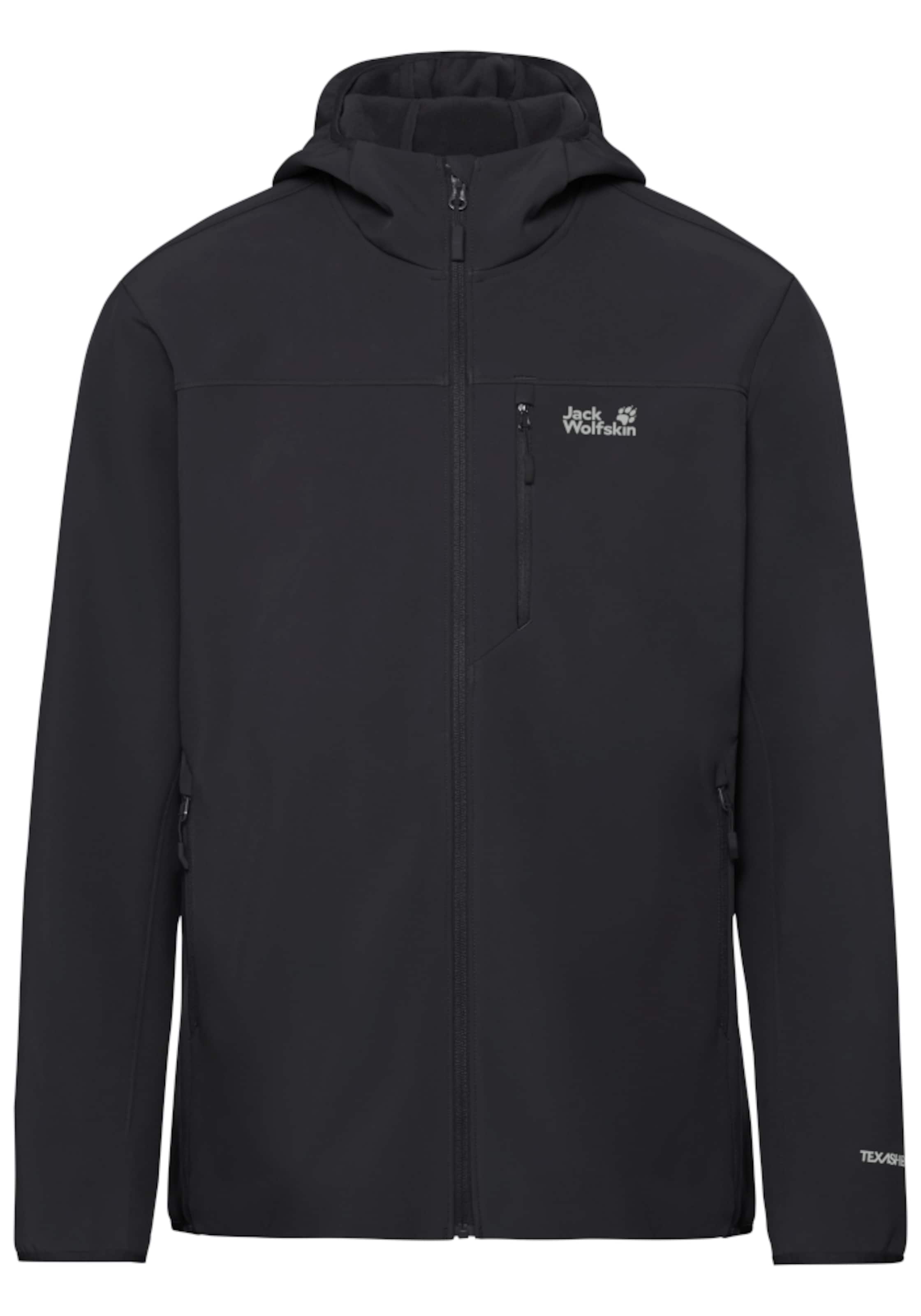 JACK WOLFSKIN Fleece Jacket in Black: front