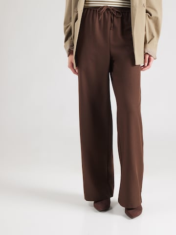 PIECES Wide leg Pants 'PCBosella' in Brown: front
