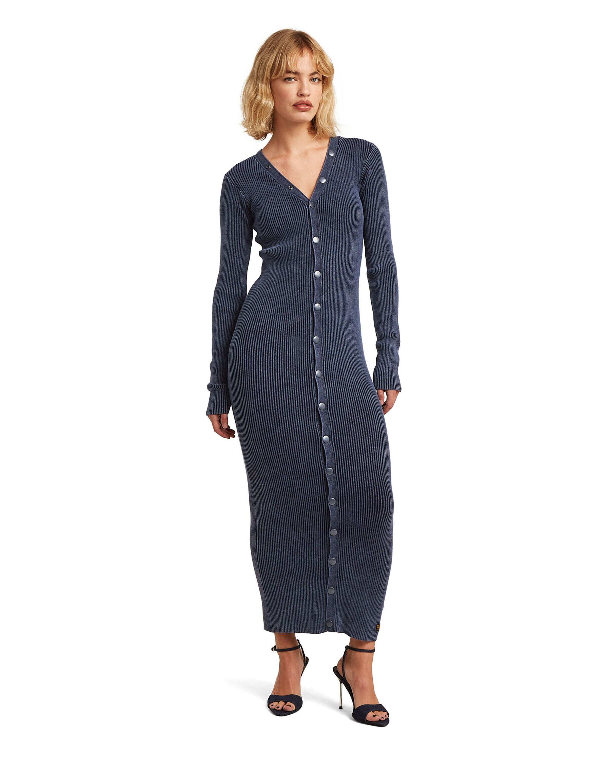 G-STAR Gebreide jurk 'Cardigan Dress' in Blauw