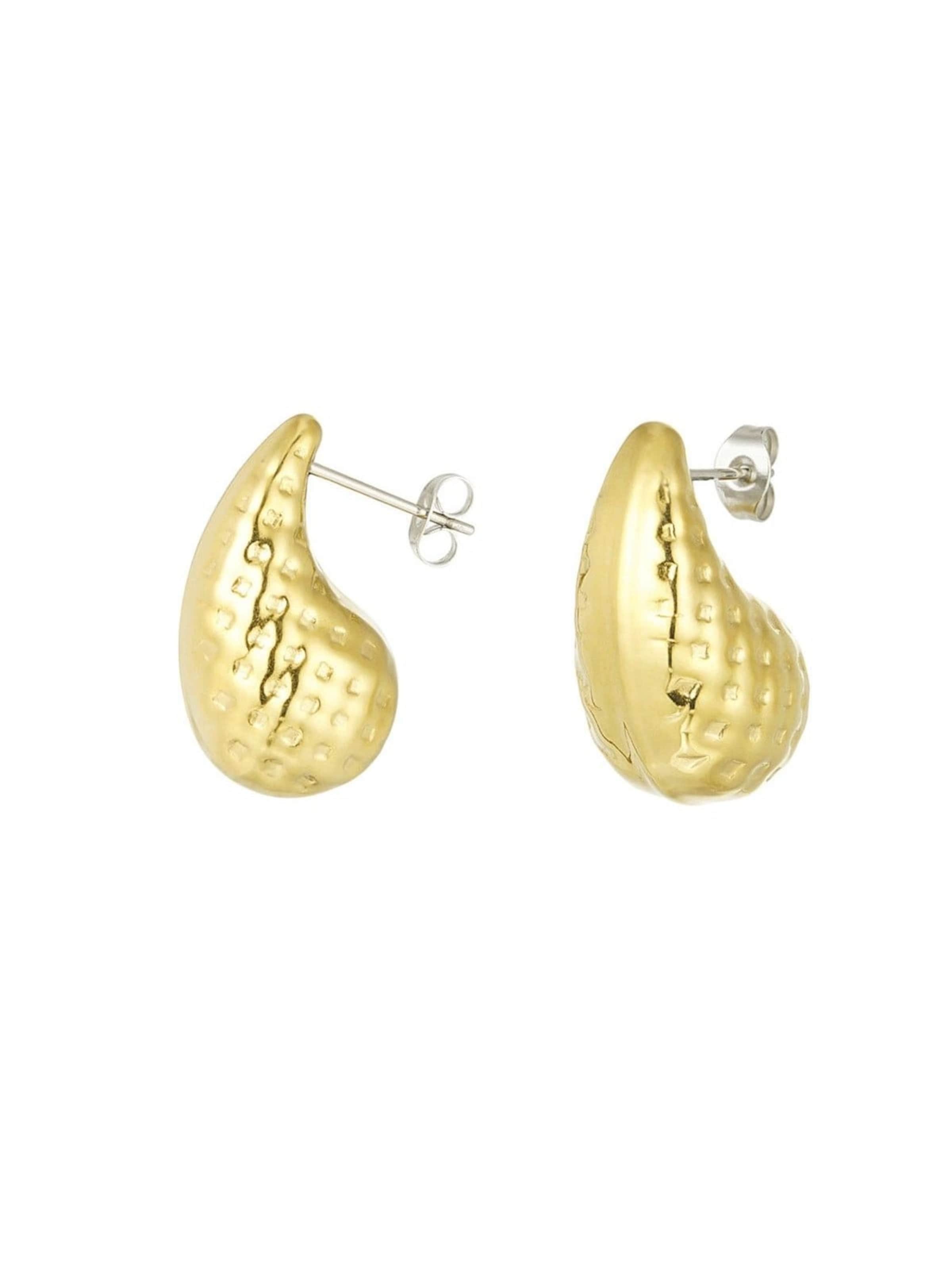 Boucles d'oreilles 'Selena - Gold Plated Elegant Statement' La Moda Me en or : devant