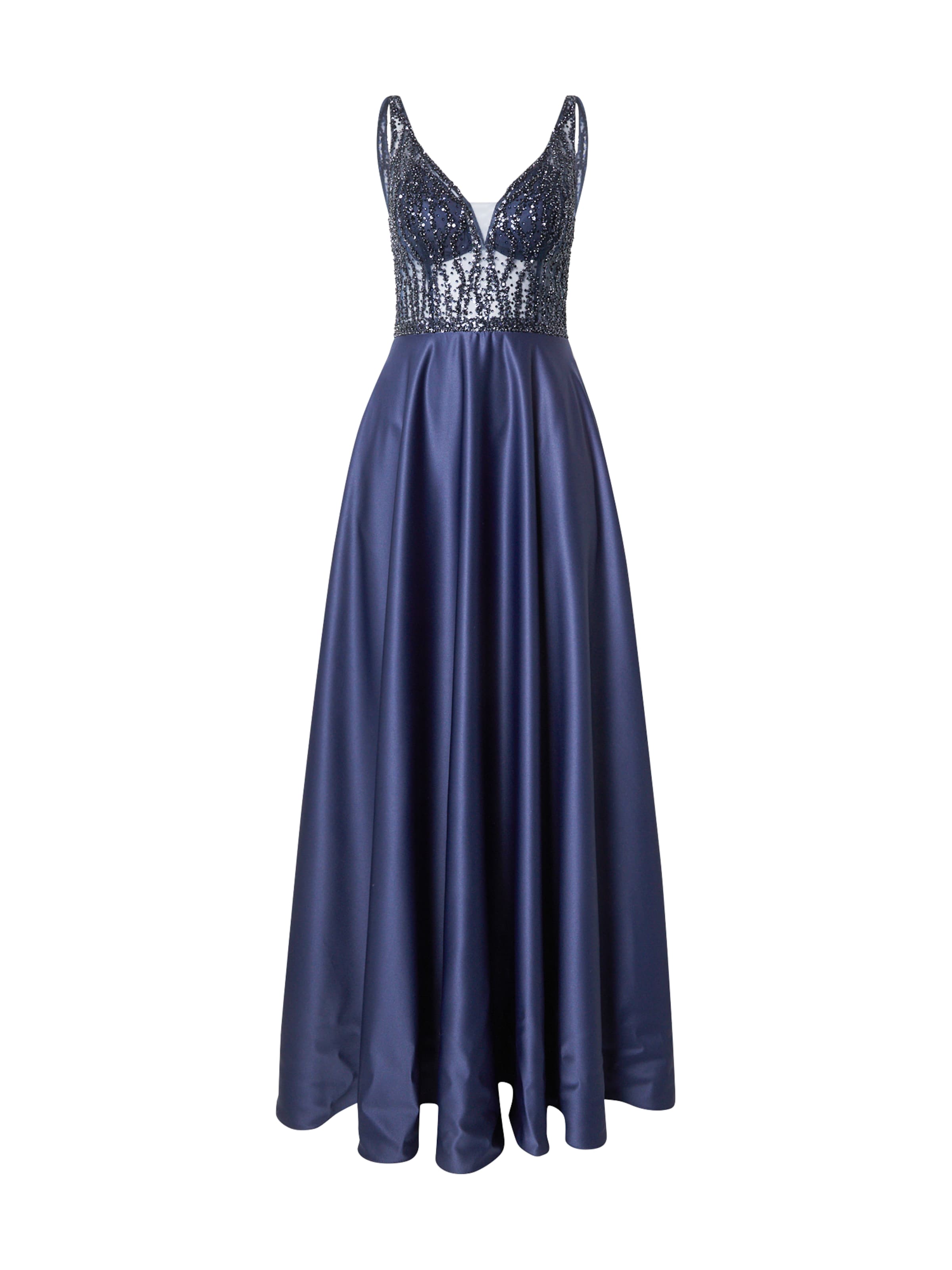 mascara - Vestido de noche en azul: frente