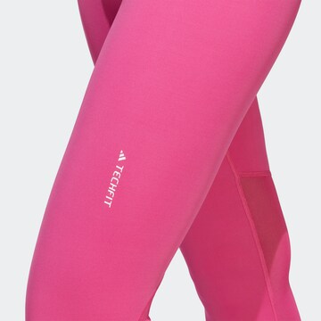 ADIDAS PERFORMANCE Skinny Sportbroek 'Techfit 3-Stripes' in Roze