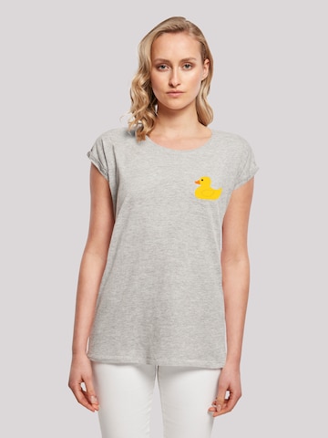 F4NT4STIC Shirt 'Yellow Rubber Duck' in Grijs: voorkant