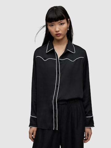 AllSaints - Blusa 'CECE' en negro: frente