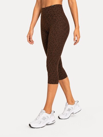 Skinny Leggings ' Velvara ' Smilodox en marron