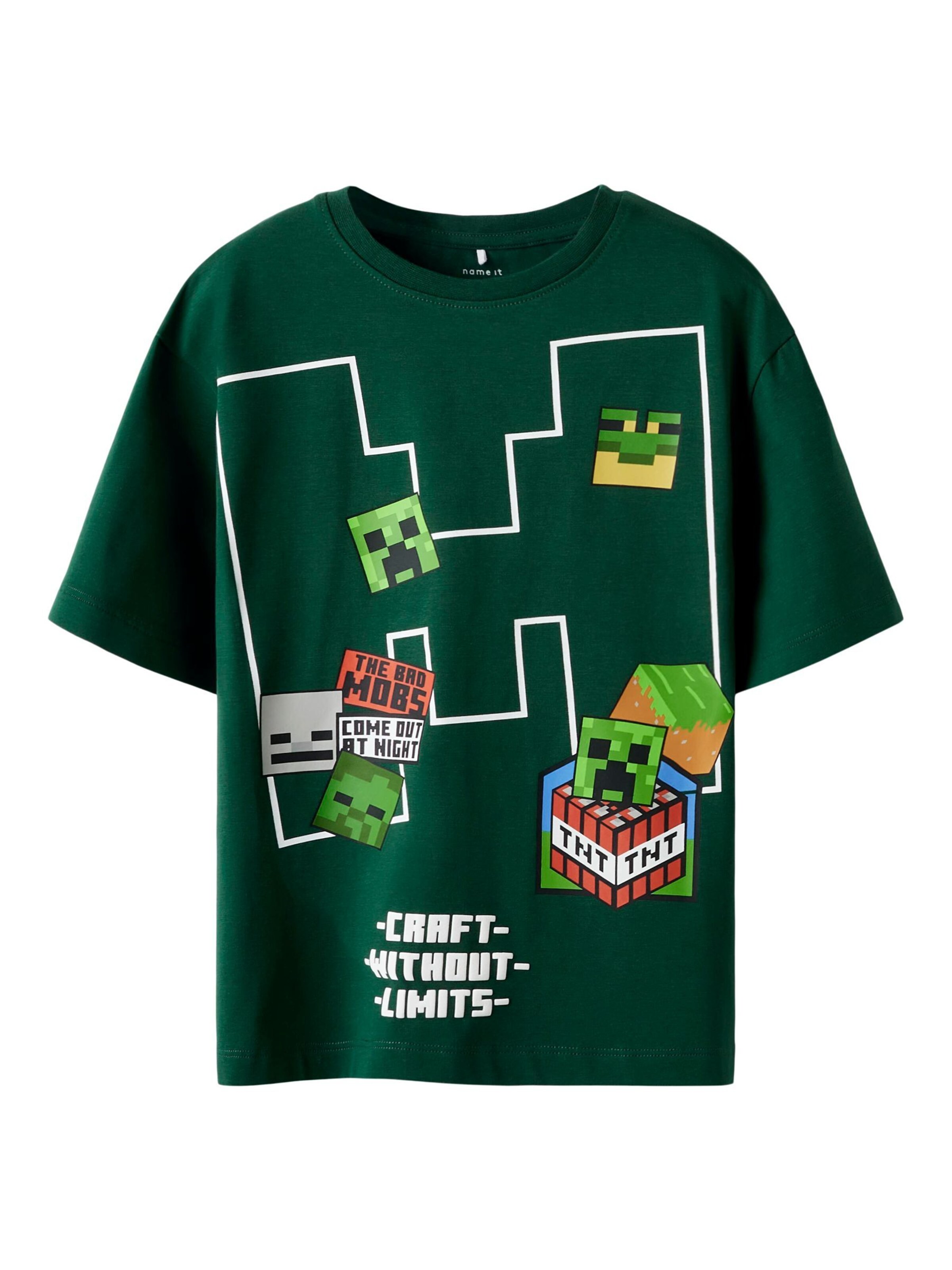 T-Shirt 'NKMNels  Minecraft' NAME IT en vert : devant