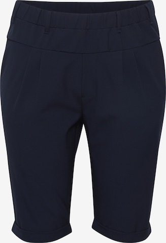 KAFFE CURVE Regular Pleat-Front Pants 'Jia' in Blue: front