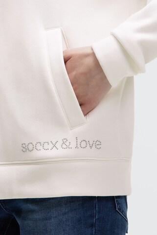 Soccx Kapuzensweatjacke mit Glossy-Rücken-Artwork in Weiß