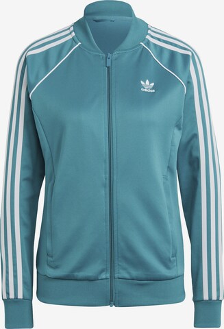 ADIDAS ORIGINALS Zip-Up Hoodie in Blue: front