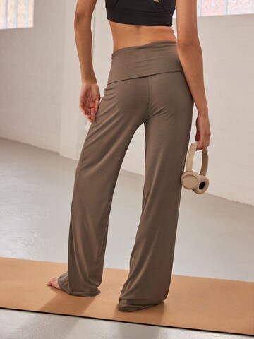 Next Wide Leg Leggings 'Foldover' i grøn
