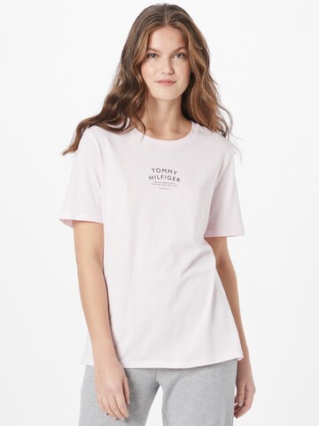 T-shirt TOMMY HILFIGER en rose : devant