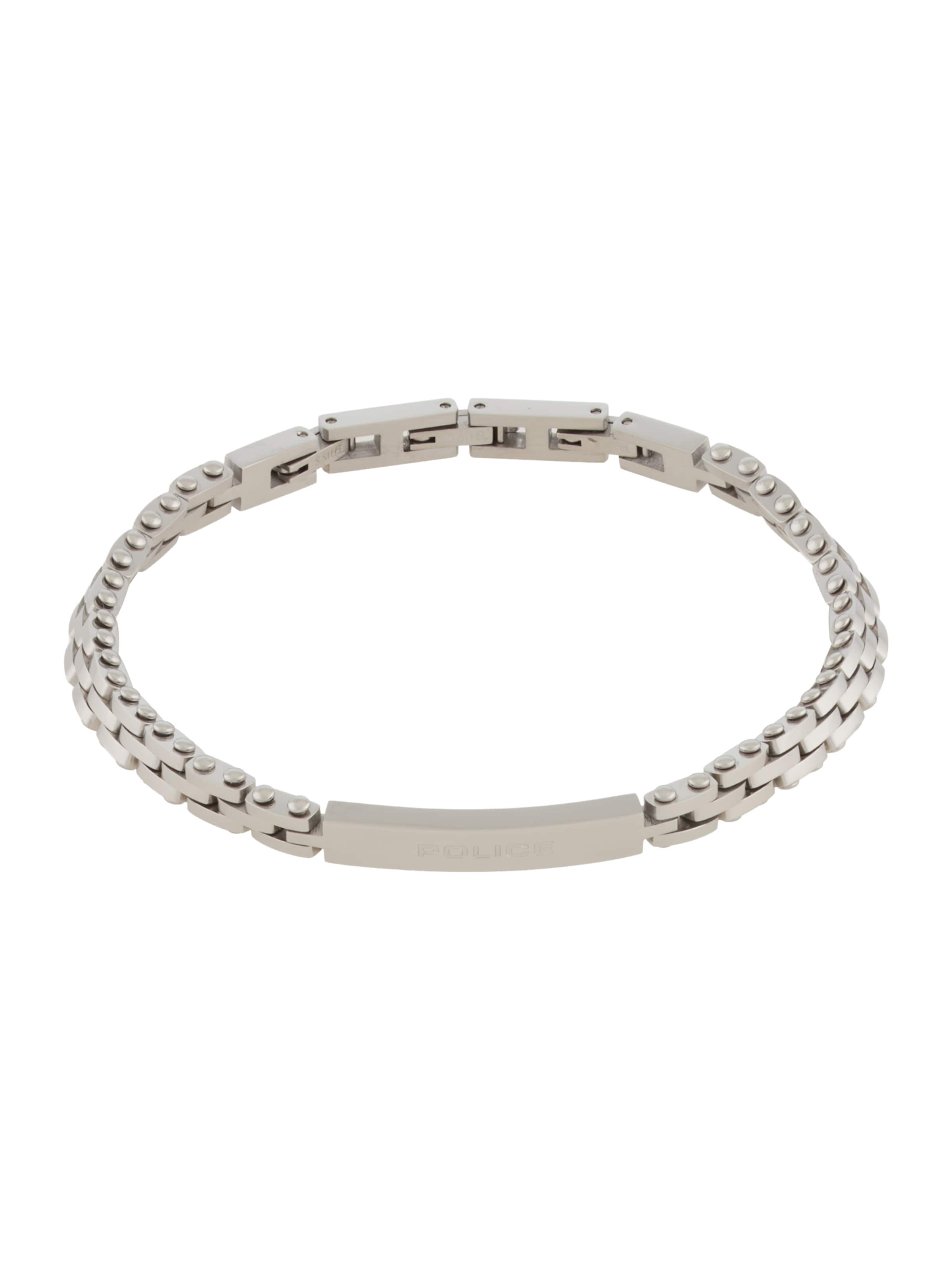 POLICE Bracelet 'Police Brick' in Silver: front