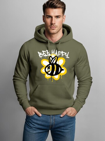 Neverless Sweatshirt 'Bee Happy' in Green
