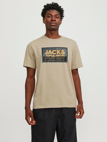 JACK & JONES T-Shirt 'LOGAN' in Beige: predná strana
