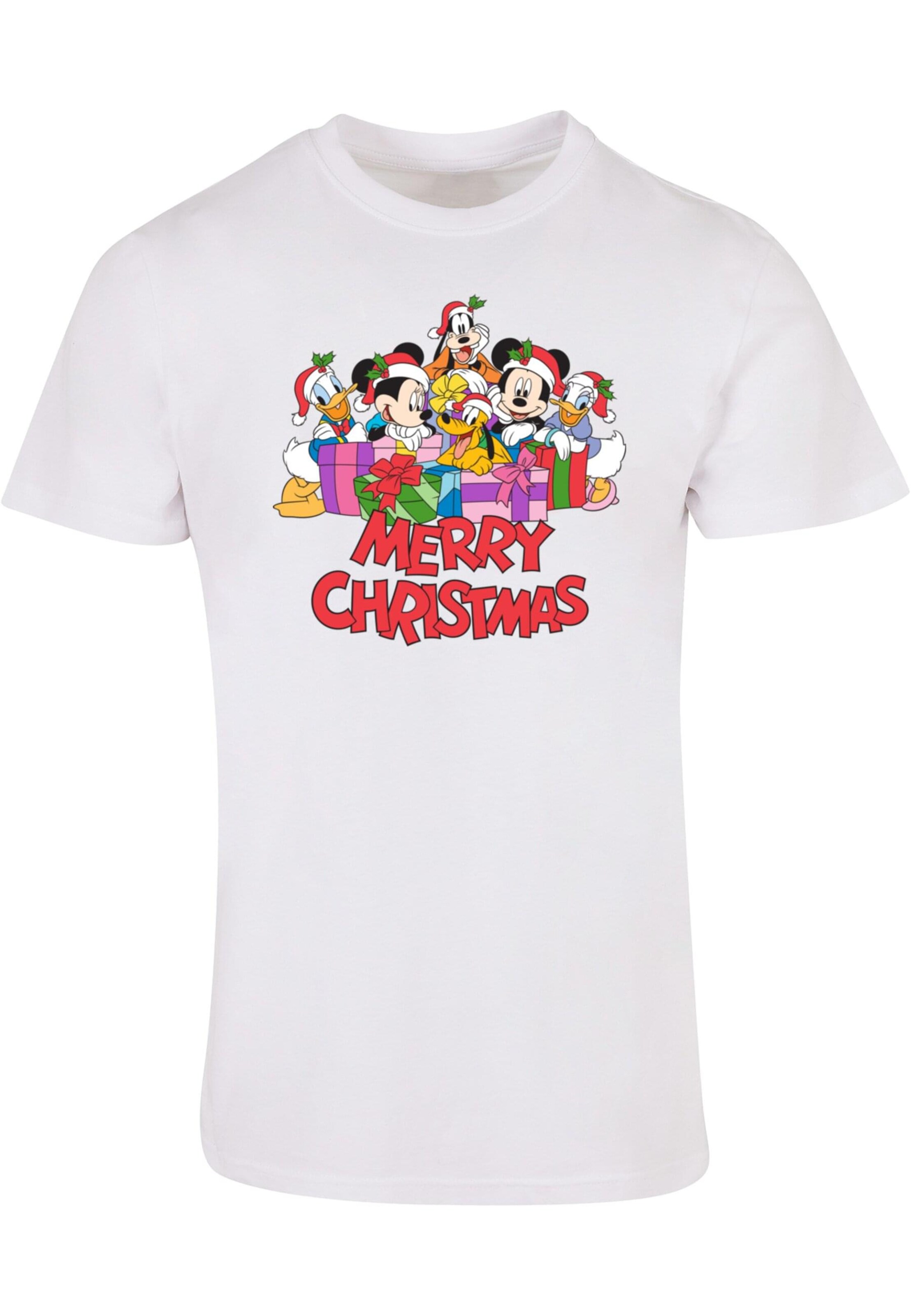 T-Shirt 'Mickey Mouse And Friends - Christmas' ABSOLUTE CULT en blanc : devant