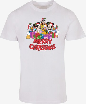 ABSOLUTE CULT Shirt 'Mickey Mouse And Friends - Christmas' in Wit: voorkant