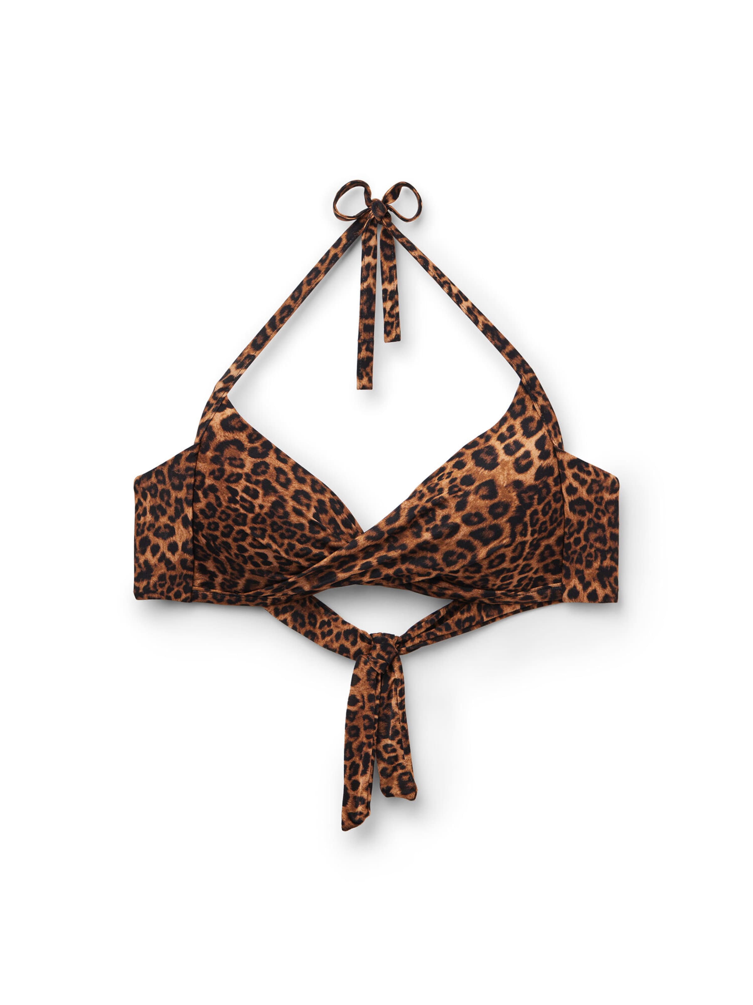 CALZEDONIA Triangle Bikini Top 'Wild Animalier' in Brown: front