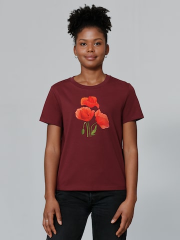 T-shirt 'Poppy Flowers' Watapparel en rouge : devant