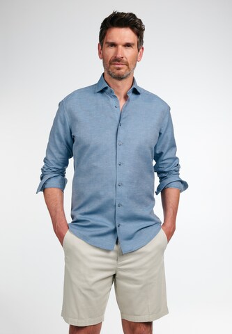 ETERNA Comfort fit Overhemd in Blauw: voorkant
