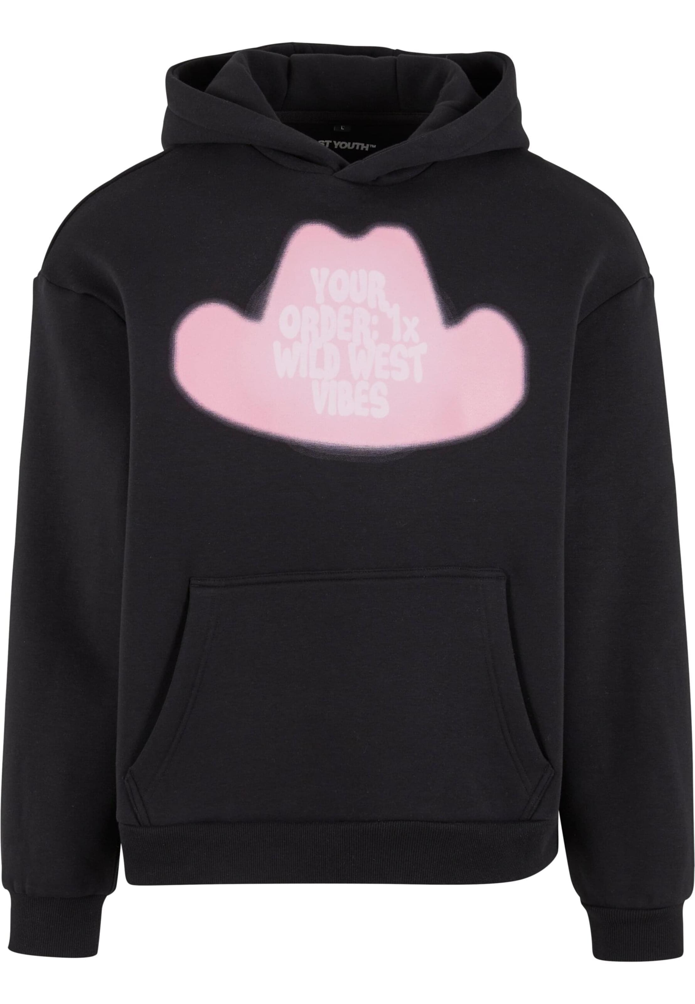 Felpa 'Wild Room Service' di Lost Youth in nero: frontale