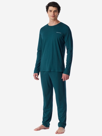 Pyjama long ' Modern Bonded ' SCHIESSER en vert : devant