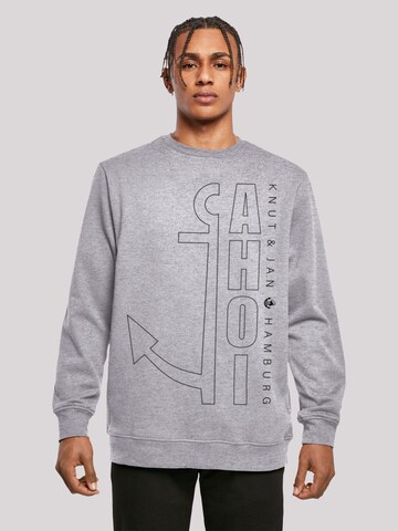 F4NT4STIC Sweatshirt 'Ahoi Anker Outlines Knut & Jan Hamburg' in Grau: Vorderseite