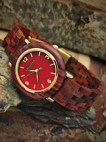 Holzwerk - Reloj analógico 'THALE' en rojo