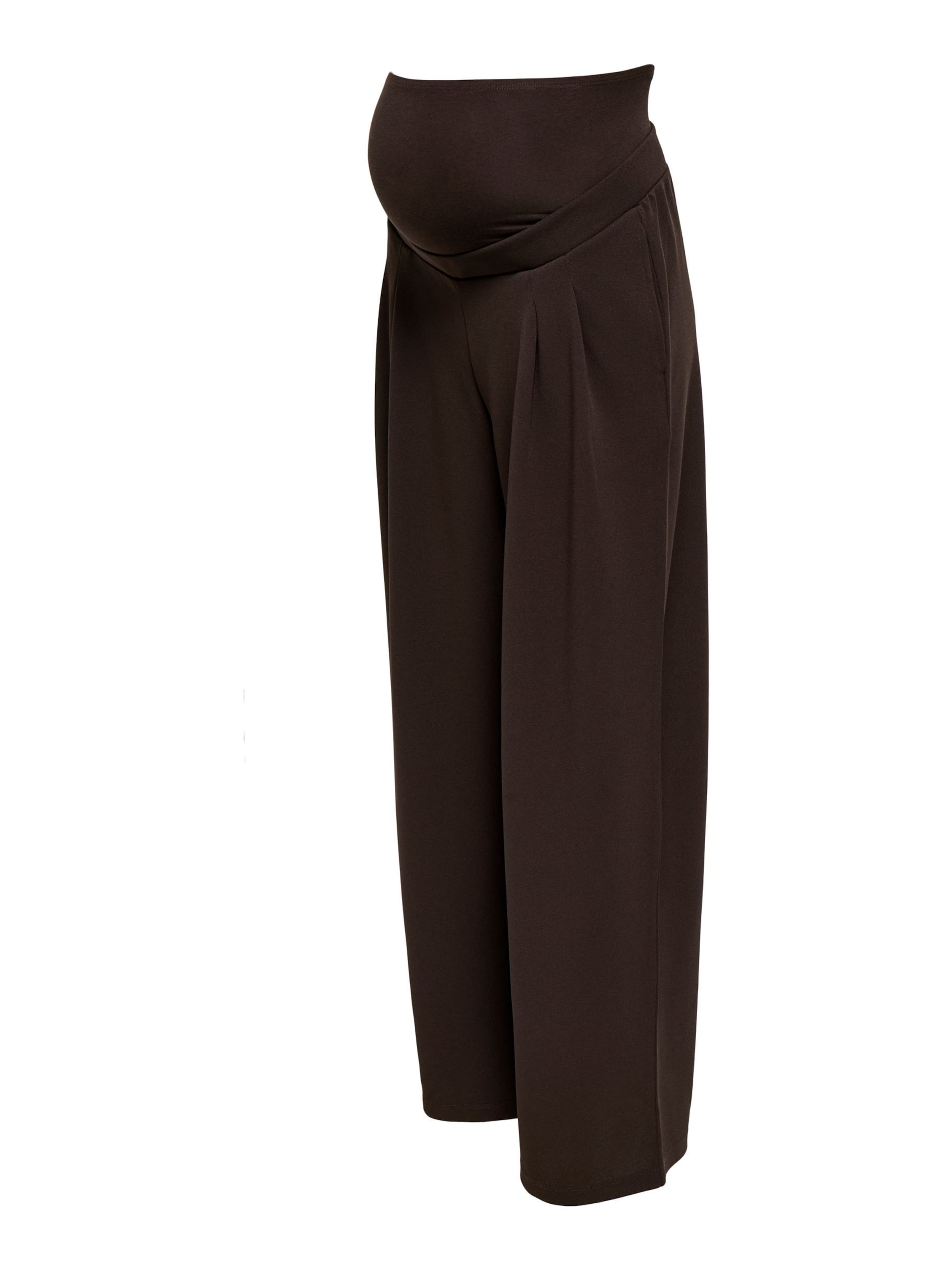Wide Leg Pantalon à pince 'OLMBang' Only Maternity en marron : devant