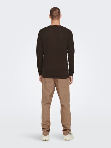 Only & Sons Regular fit Sweater 'Panter' in Brown