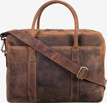Benthill Laptop Bag in Brown: front