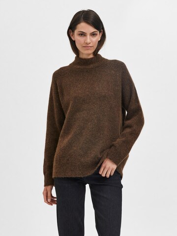 SELECTED FEMME Sweater 'LULU' in Brown: front