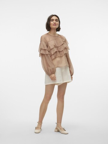 VERO MODA Bluse 'LEANNA' in Braun