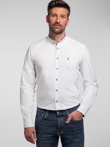 SPIETH & WENSKY Regular fit Traditional Button Up Shirt 'Silas' in White: front