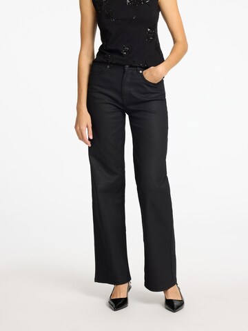 Wide Leg Jean SELECTED FEMME en noir : devant