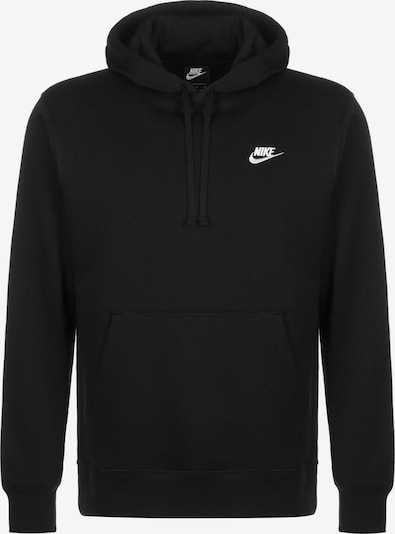 Megztinis be užsegimo 'Club Fleece' iš Nike Sportswear, spalva – juoda / balta, Prekių apžvalga