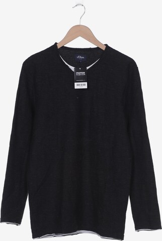 s.Oliver Sweatshirt & Zip-Up Hoodie in L in Black: front
