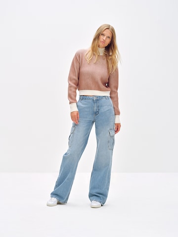 ABOUT YOU x Toni Garrn Wide leg Cargo Jeans 'Ella' in Blue