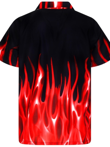 King Kameha Shirt 'Flames'‌‌ in Rot