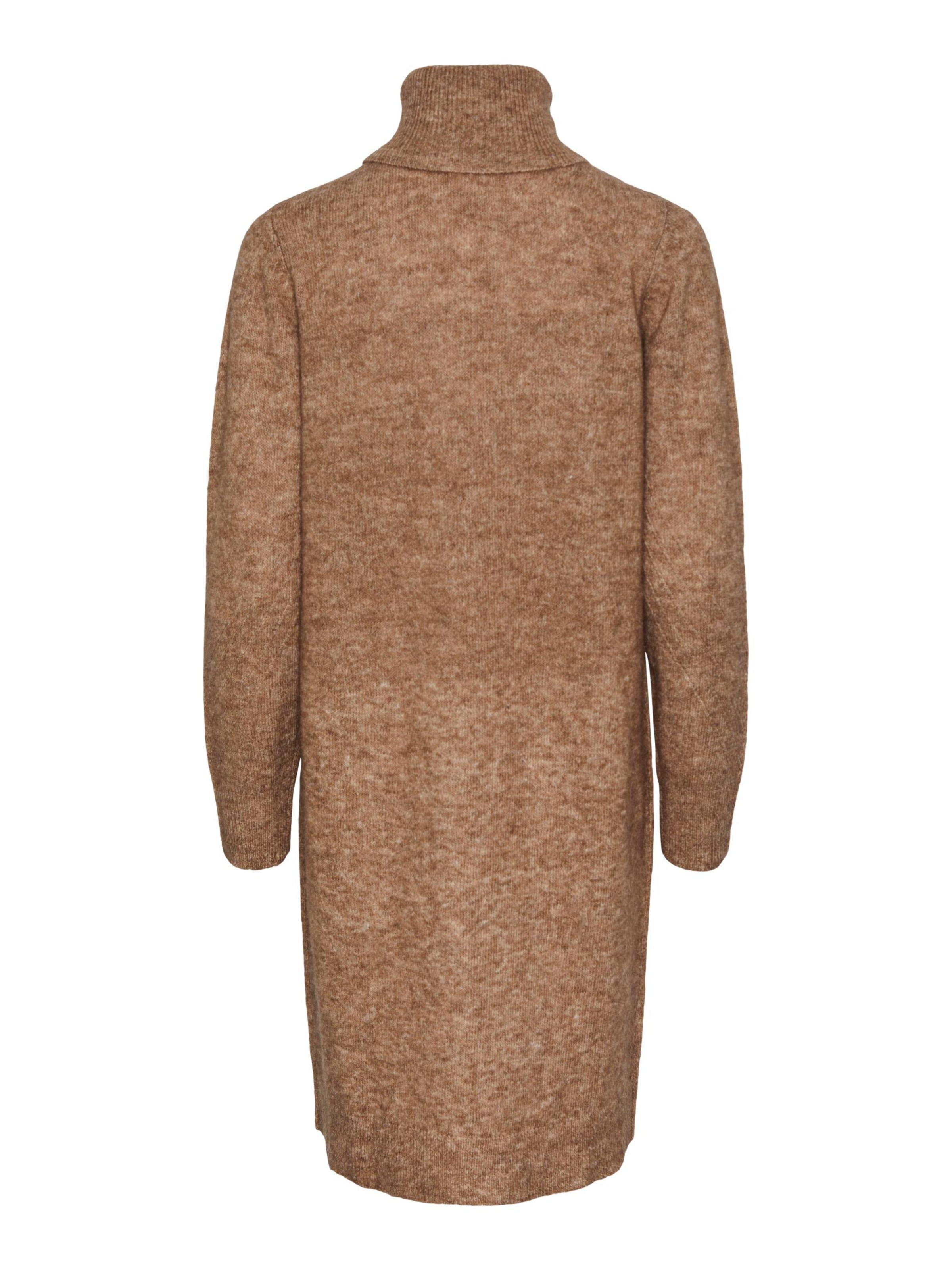 YAS Kootud kleit 'JULIETTA', värv pruun