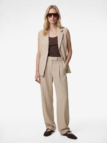 Koton Wide leg Pleat-front trousers in Brown: front